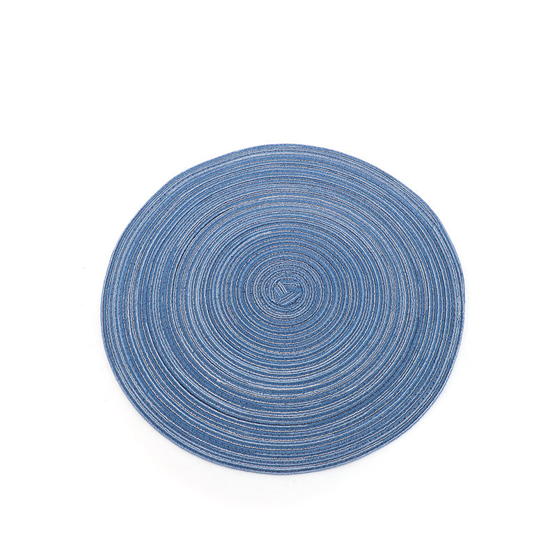 Round PVC Woven Placemat   Heat Resistant Table Mat Coaster for Kitchen Dining
