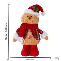 Christmas Gingerbread Chef Doll Plush Holiday Figurine Cute Tabletop Decoration