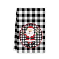 Christmas Kitchen Towel Santa Claus Christmas Tree Print Microfiber Dish Towel