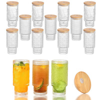 11oz Ribbed Stackable Glass Tumbler – Vintage Coffee, Juice & Whiskey Glass