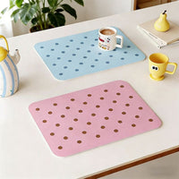 Polka Dot Leather Placemat – Rectangular Table Mat for Dining, Kitchen, Coffee Tables & Home Decor