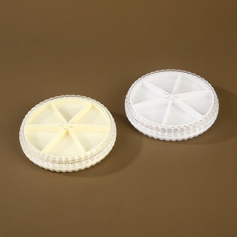 Clear Round Bead Organizer Box 6 Compartment Flower