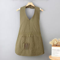 Taslon Work Apron with Large Pocket – Lightweight Pullover Kitchen Apron