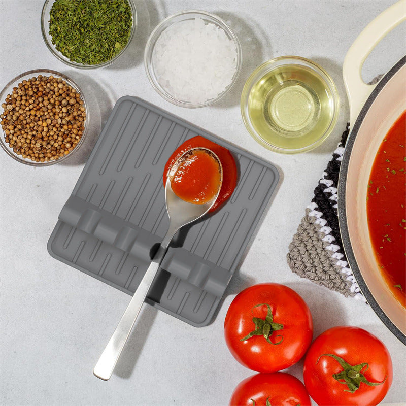 Silicone Utensil Rest Heat Resistant Spoon Holder