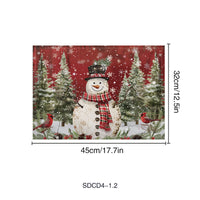 Christmas Snowman & Santa Placemat –  Holiday Table Mat for Christmas Dining Decor