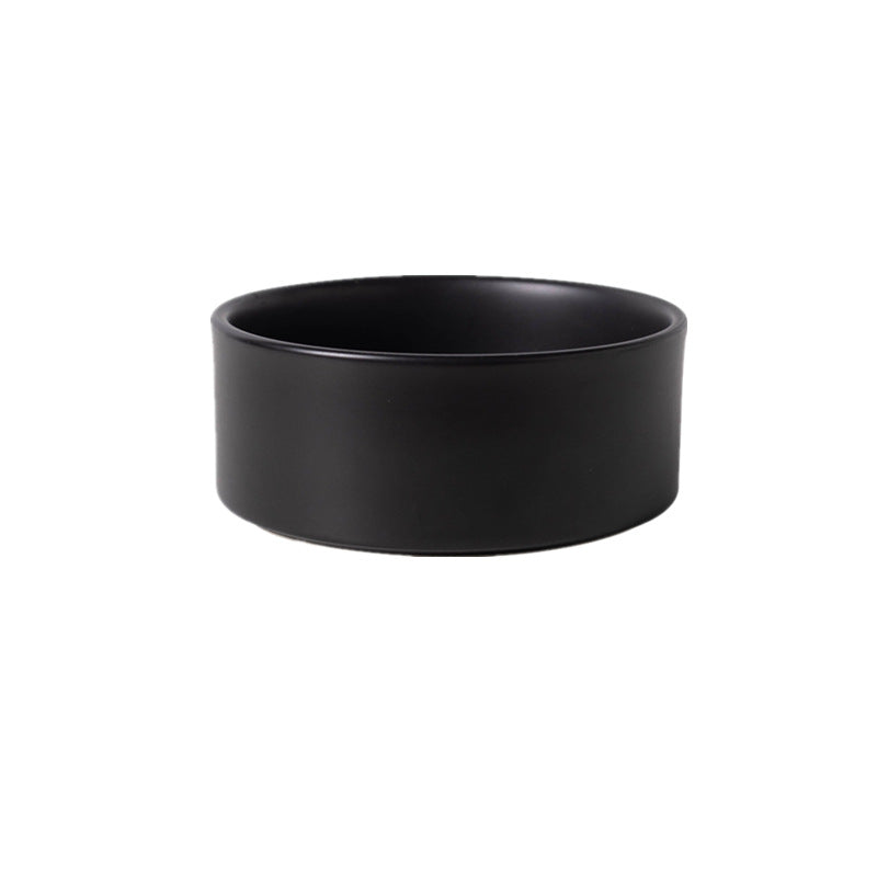 Black Ceramic Cat Bowl Raised Pet Feeding Dish
