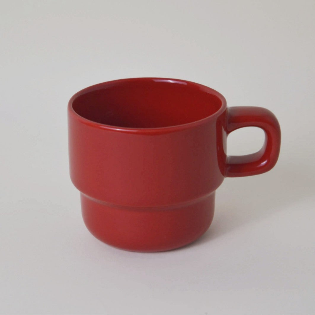 Stackable Ceramic Coffee Mug – 400ml Minimalist Drinking Cup with Handle