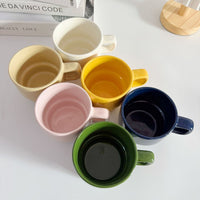 Stackable Ceramic Coffee Mug – 400ml Minimalist Drinking Cup with Handle