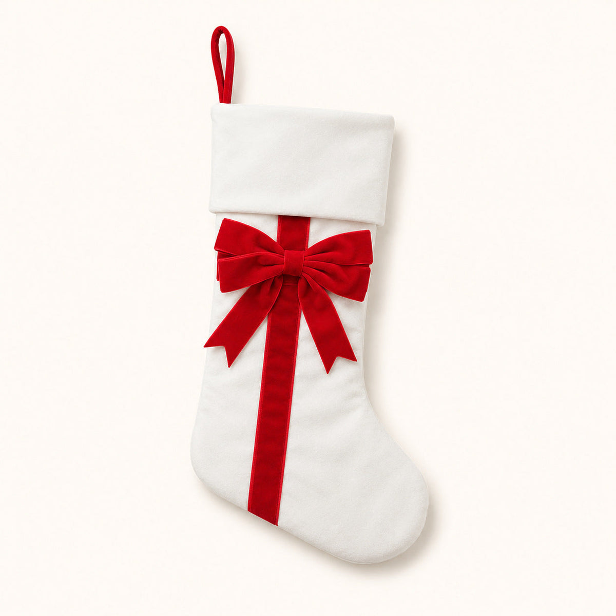 45cm Velvet Christmas Stocking with Bow