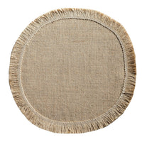 Farmhouse Vintage Jute Placemat with Tassels, Round Bowl Mat, Rectangular Heat Resistant Table Mat & Napkin