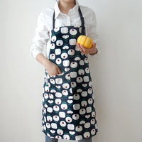 Nordic Cotton Printed Apron, Adult Kitchen Apron with Adjustable Neck Strap