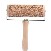 Wooden Embossed Rolling Pin with Decorative Baking Patterns