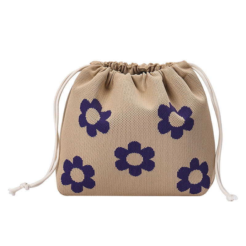 Floral Drawstring Makeup Bag and Travel Storage Pouch