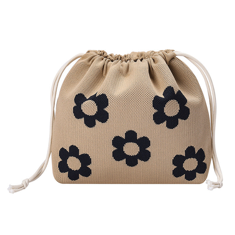 Floral Drawstring Makeup Bag and Travel Storage Pouch