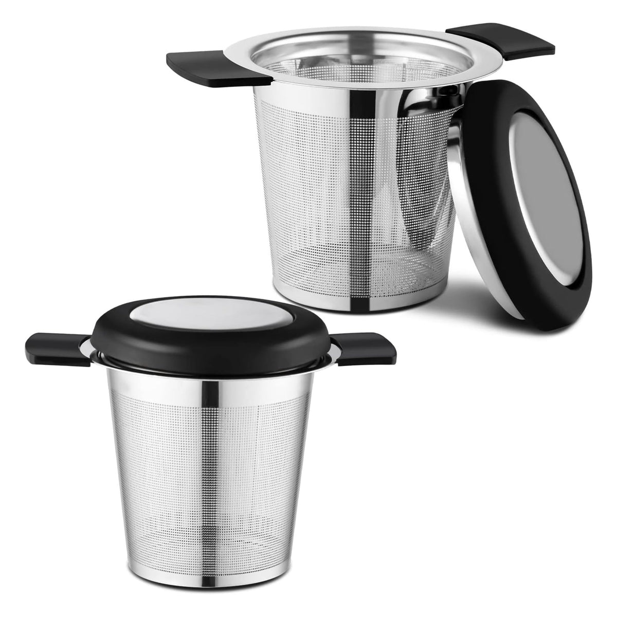 304 Stainless Steel Tea Infuser Basket Fine Mesh Filter with Lid