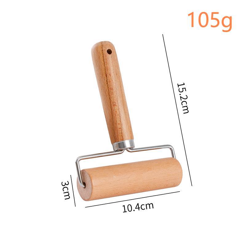Beechwood Rolling Pin with Rotating Roller