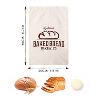 Custom Cotton Bread Bag, Reusable Drawstring Bakery Storage Bag