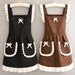 Vintage Ruffle Apron for Women – Polyester Kitchen Apron with Pockets, Bow Detail Cooking Baking Apron for Home, Café & Garden