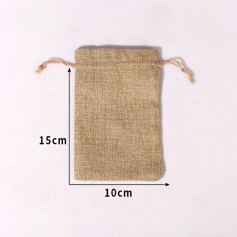 Natural Burlap Drawstring Bag Rustic Jute Gift Pouch