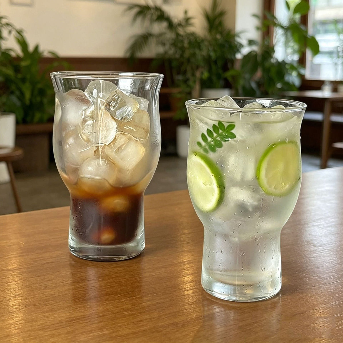 380ml Curved Glass Tumbler – Clear Drinking Glass for Iced Coffee, Juice, Soda & Everyday Beverage Serving