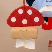 Cute Mushroom Hanging Tissue Holder Fabric Wall Mounted Tissue Bag