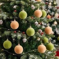 Velvet-Look Christmas Ball Ornaments for Cozy Holiday Styling, 8 cm Baubles