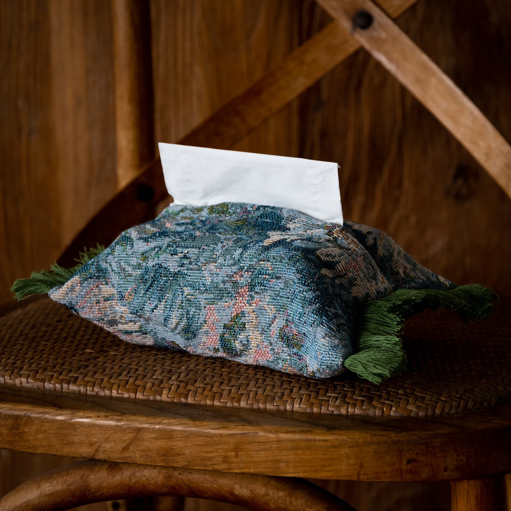 Classic Fabric Tissue Box Cover, European Style Tabletop Tissue Holder