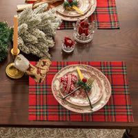 Christmas Plaid Placemat, Red Black White Dining Table Mat