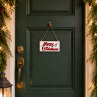 Metal Christmas Hanging Sign – Merry Christmas Wall Door Decoration Holiday Ornament for Home, Party & Seasonal Decor