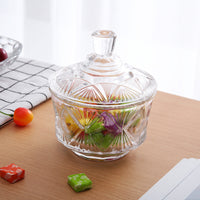 Clear Crystal Style Glass Candy Jar with Lid