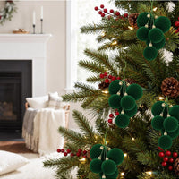 Christmas Velvet Pom Pom Cluster Ornament Hanging Ball Decoration