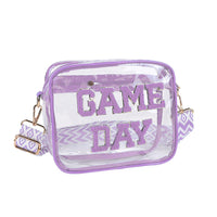 Clear Game Day Crossbody Bag with Chenille Letters