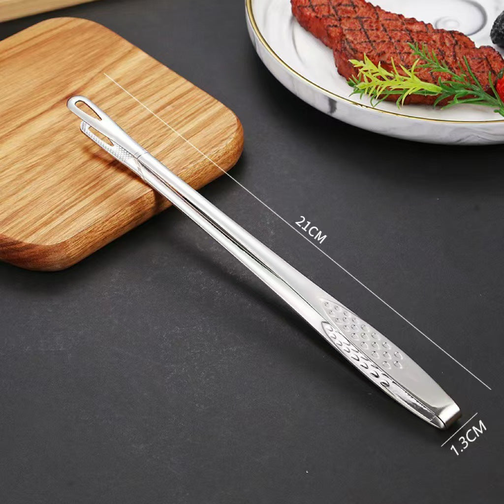 304 Stainless Steel Long Kitchen Tongs BBQ Grilling Food Serving Tongs