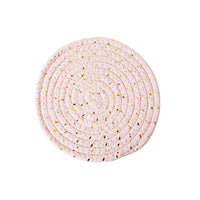 Handwoven Cotton Rope Trivet, Multi-Purpose Kitchen Table Mat & Heat Resistant Coaster