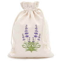 Lavender Print Cotton Drawstring Gift Pouch in Four Designs