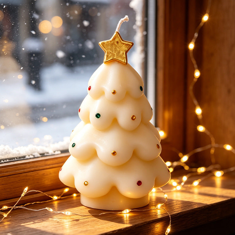 Christmas Tree Shaped Scented Candle   Decorative Holiday Candle Gift