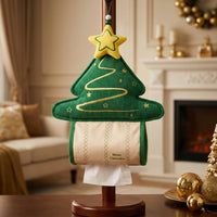 Christmas Tree Hanging Tissue Box Cover Festive Fabric Tissue Holder