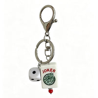 Mahjong Joker Tile and Dice Resin Keychain – Game Lover Bag Charm