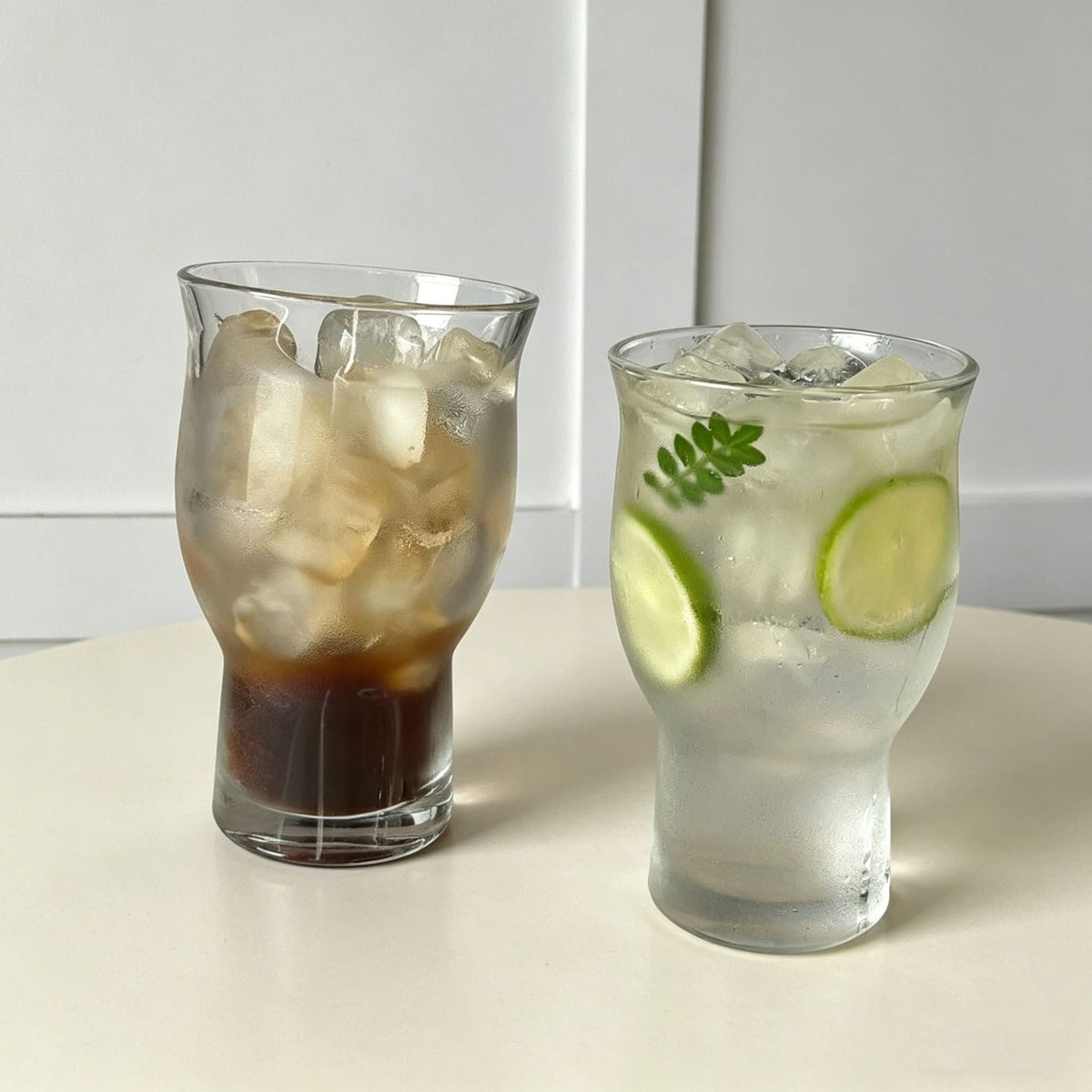 380ml Curved Glass Tumbler – Clear Drinking Glass for Iced Coffee, Juice, Soda & Everyday Beverage Serving