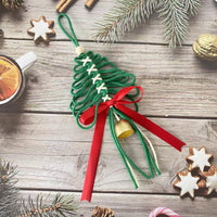Handwoven Christmas Tree Ornament Macrame Holiday Hanging Decoration