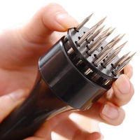 21-Blade Meat Tenderizer Tool – Stainless Steel Needle Steak Tenderizer with Ergonomic Handle, Black or White
