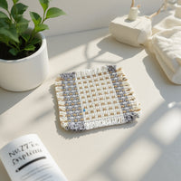 Handwoven Rattan Coaster, 4-Inch Square Woven Drink Mat