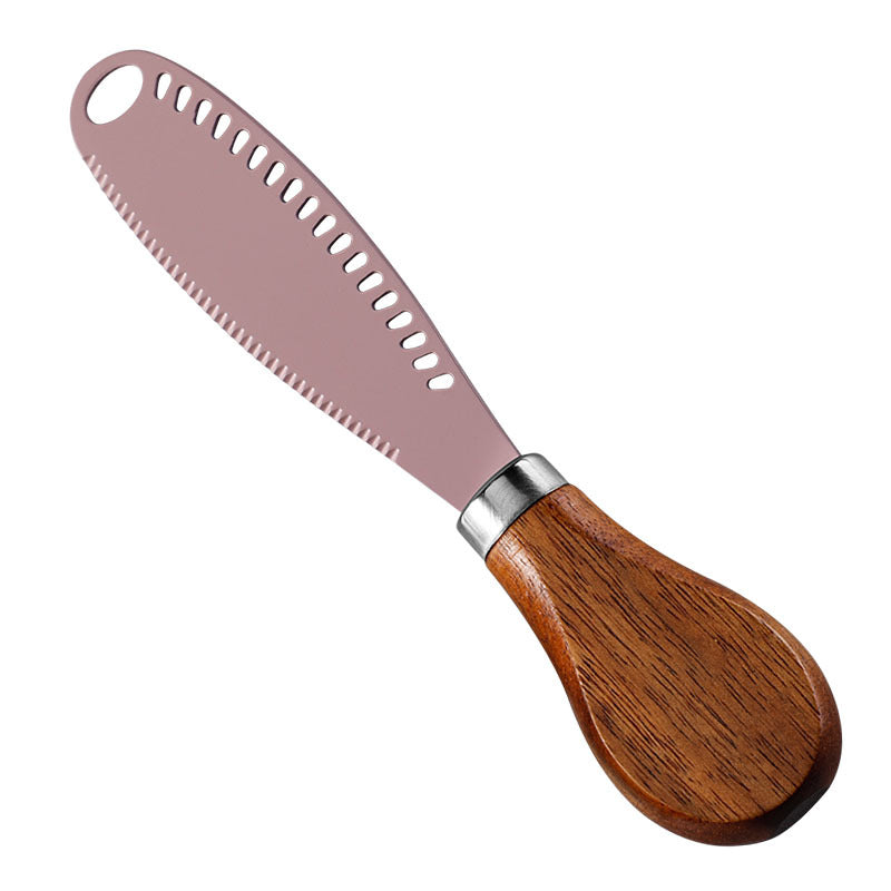 Stainless Steel Butter Knife – Serrated Cheese Spreader with Acacia Wood Handle