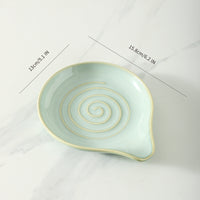 Ceramic Spoon Rest Spiral Design Decorative Ladle Holder