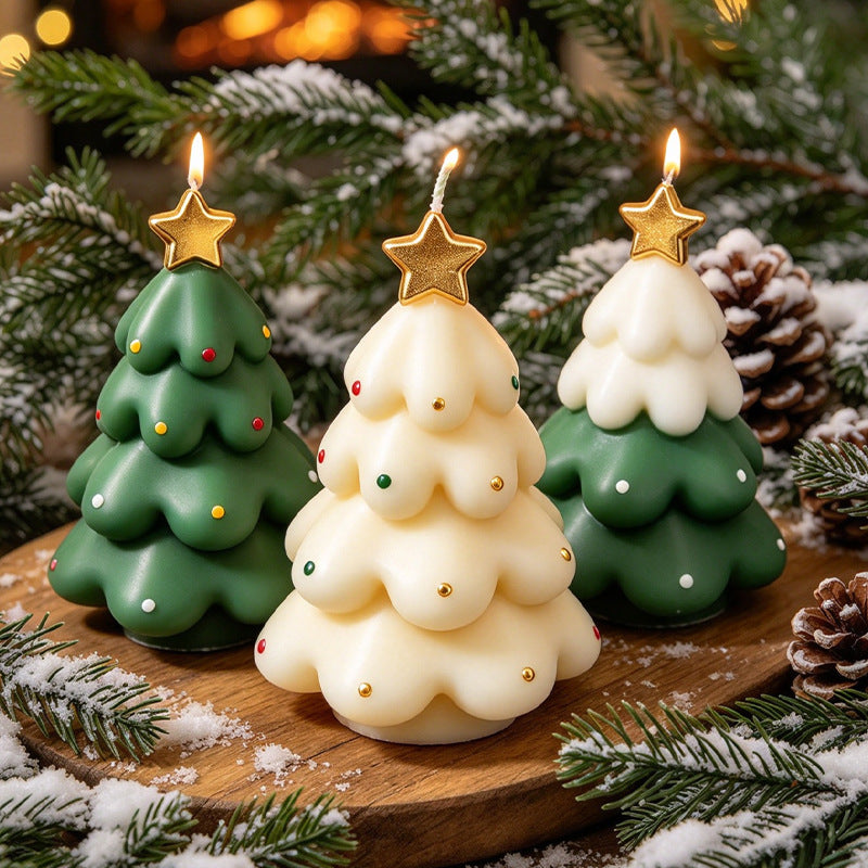 Christmas Tree Shaped Scented Candle   Decorative Holiday Candle Gift