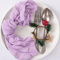 French Country Ruffled Polyester Dinner Napkin, 17 x 17 Inches