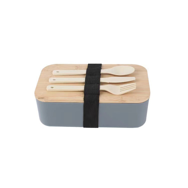 Double Layer Bento Lunch Box Bamboo Lid Microwave Safe Food Container