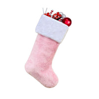 45cm Plush Christmas Stocking with White Faux Fur Cuff