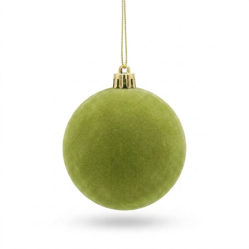 Velvet-Look Christmas Ball Ornaments for Cozy Holiday Styling, 8 cm Baubles