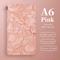 Floral Embossed Journal with Elastic Closure in Four Pastel Colors